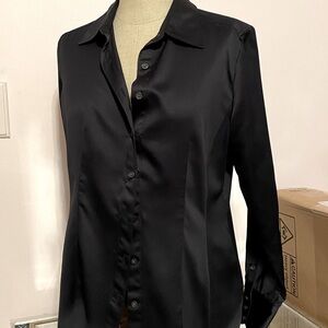 Brooks Brothers Women’s Black Button Up Collar Long Sleeve size 8